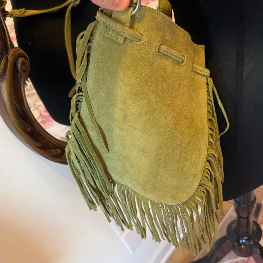 Free People Calamaty Fringe Olive Crossbody Bag - Picture 4 of 4